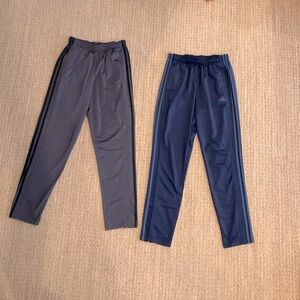 Adidas Men’s Track Pants, 2 Pairs, Navy Blue/Gray, Size M
